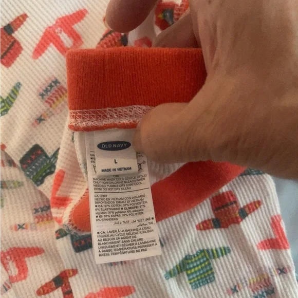 Old Navy Christmas Sweater Pajamas. Top is size L, Bottoms are size L - Picture 4 of 4